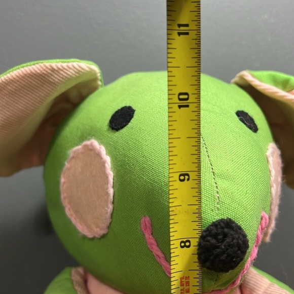 Vintage Avon 1970’s handstitched mouse with cheese green pink some stains in pic - Picture 9 of 9